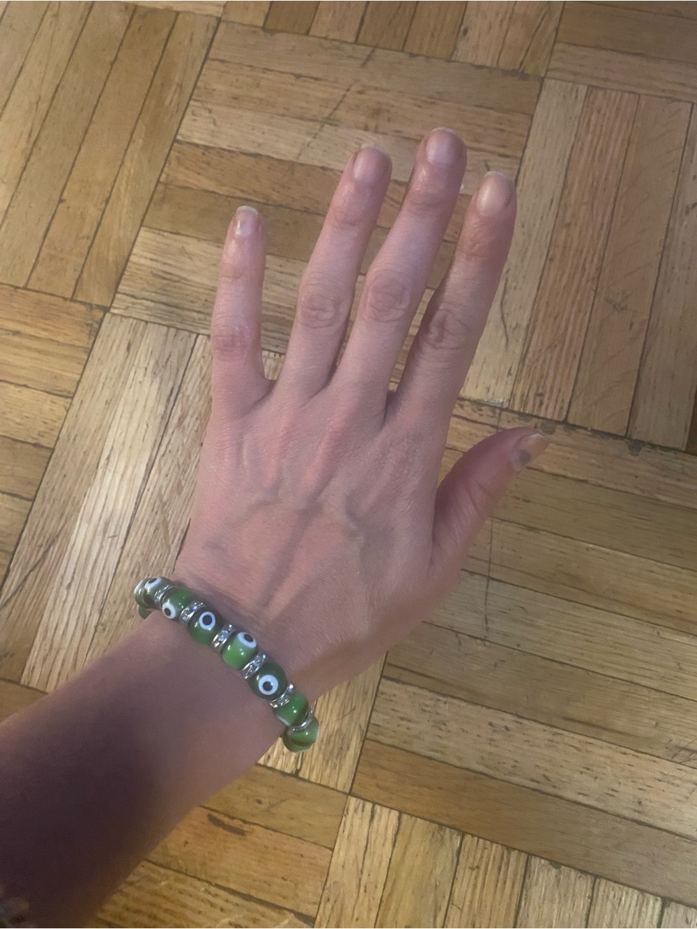 Green Evil Eye Beaded Bracelet